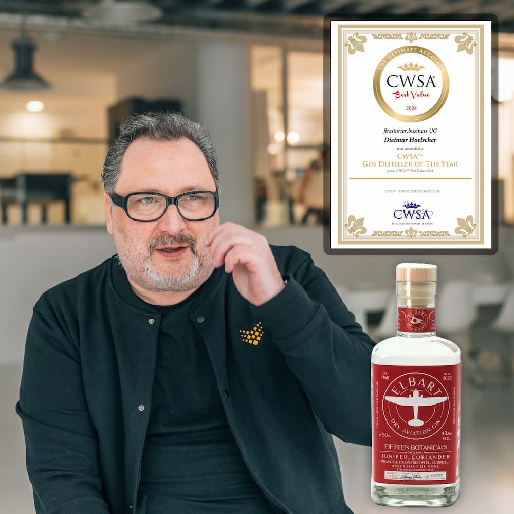 Dietmar Hölscher zum „Best Gin Distiller of the Year“ bei den China Wine & Spirits Awards gekürt